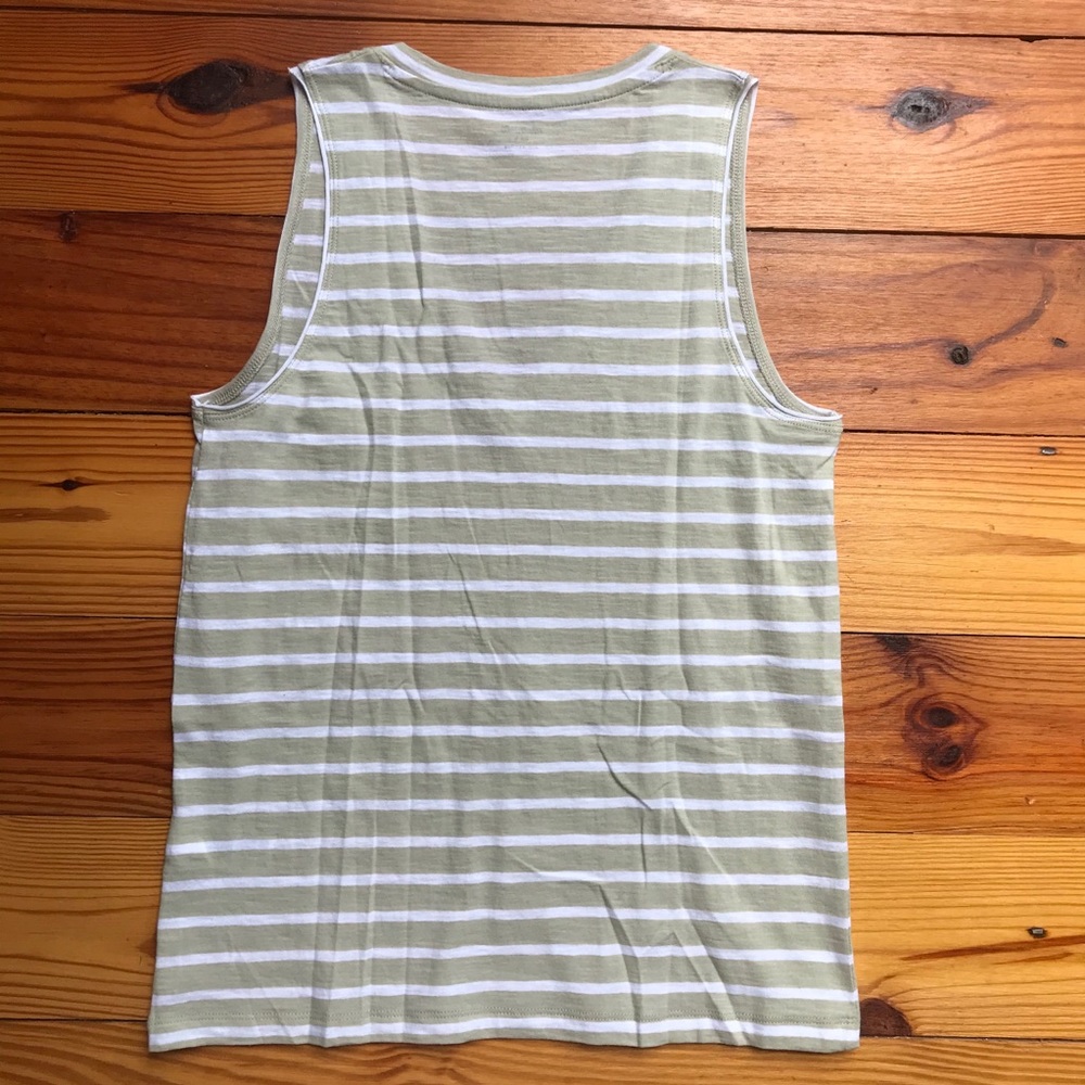 Madewell Green White Striped Tank Top, NWOT, S - Picture 9 of 11